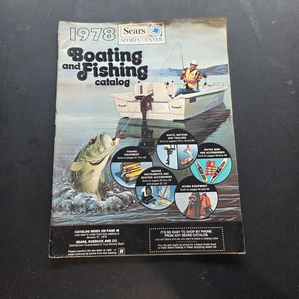 Vintage 1978 Sears Boating Fishing Catalog Game fisher Boats Motors Tackle